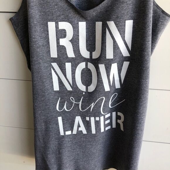 NEXT LEVEL Run Now Wine Later Tank Top Size XL - Picture 2 of 4